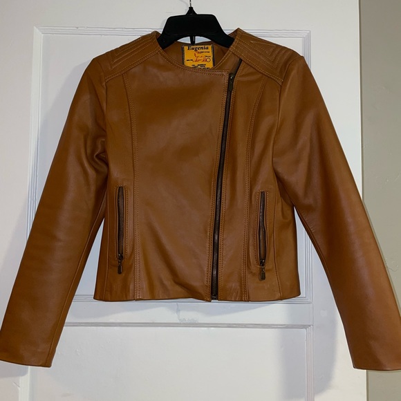 Tan leather jacket - Picture 3 of 6